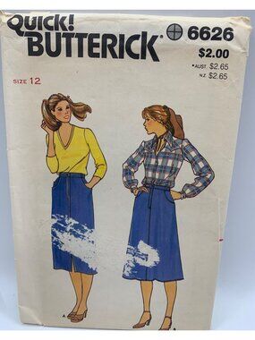 Butterick Misses Skirt Sewing Pattern Size 12 6626 Uncut